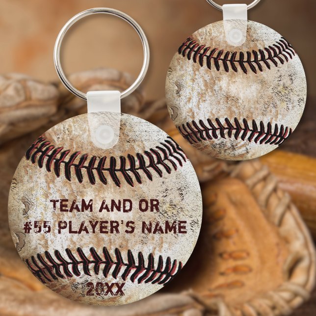 PERSONALIZED Baseball Gifts for Players, Seniors Schlüsselanhänger (Cool Vintage look, Personalized Baseball Team Gifts. Nice, Gifts for Baseball Lovers and Coaches.)