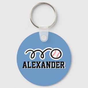Personalized baseball keychain for kids name schlüsselanhänger