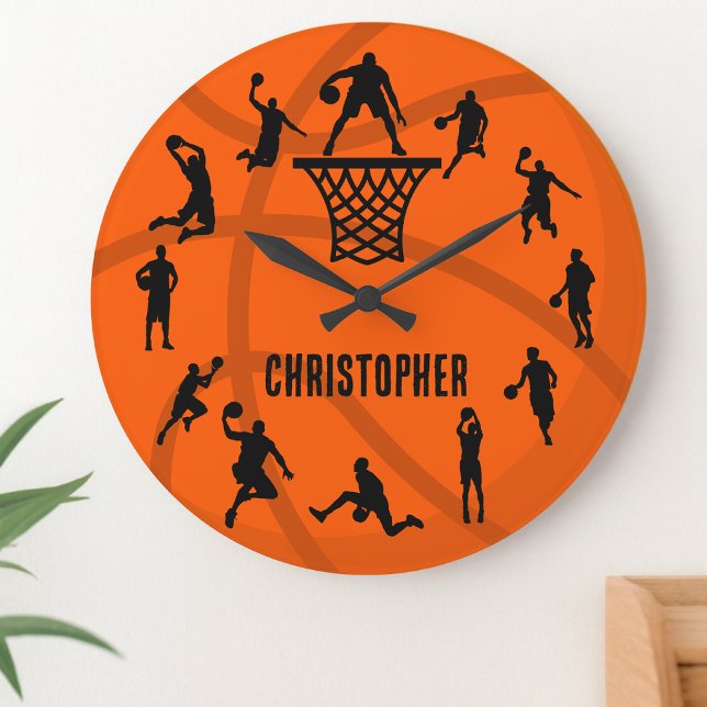 Personalized Basketball Action Große Wanduhr (Von Creator hochgeladen)