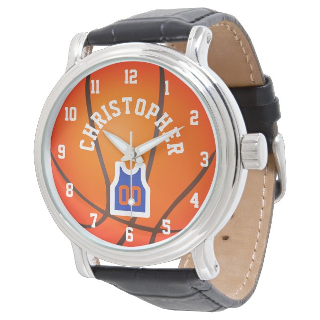 Personalized Basketball Armbanduhr (Schrägansicht)