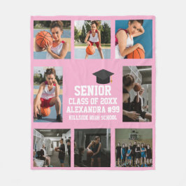 Personalized Basketball Girls Senior Graduation Fleecedecke