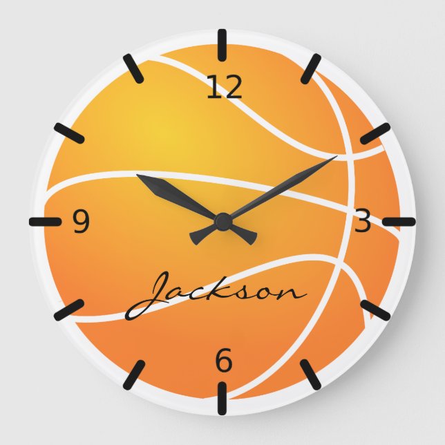 Personalized Basketball Große Wanduhr (Vorderseite)