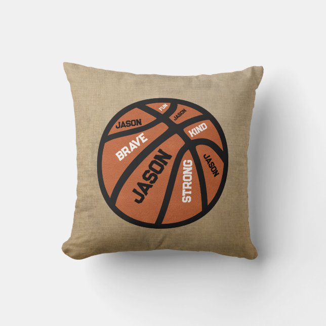 Personalized Basketball Pillow Add Your Name Kissen (Vorderseite)