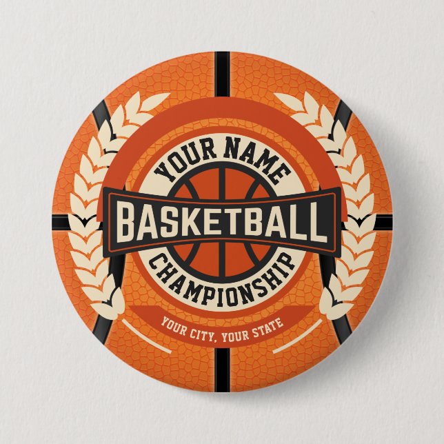 Personalized Basketball Team Player Custom Athlete Button (Vorderseite)