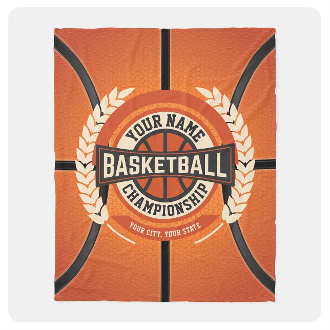 Personalized Basketball Team Player Custom Athlete Fleecedecke (Von Creator hochgeladen)