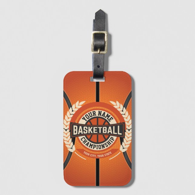 Personalized Basketball Team Player Custom Athlete Gepäckanhänger (Vorderseite Vertikal)