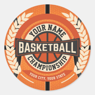 Personalized Basketball Team Player Custom Athlete Runder Aufkleber