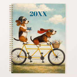 Personalized Basset Hound Tandem Planner Planer