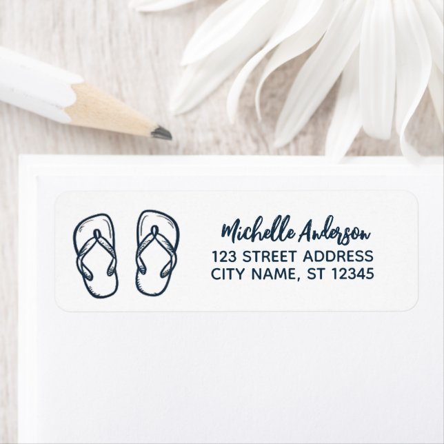 Personalized Beach Flip Flops Return Address       (Insitu)