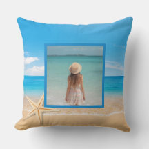 Personalized Beach House Throw Pillow – Custom