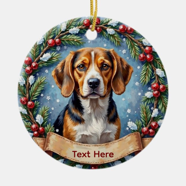 Personalized Beagle Christmas Keramik Ornament (Vorne)