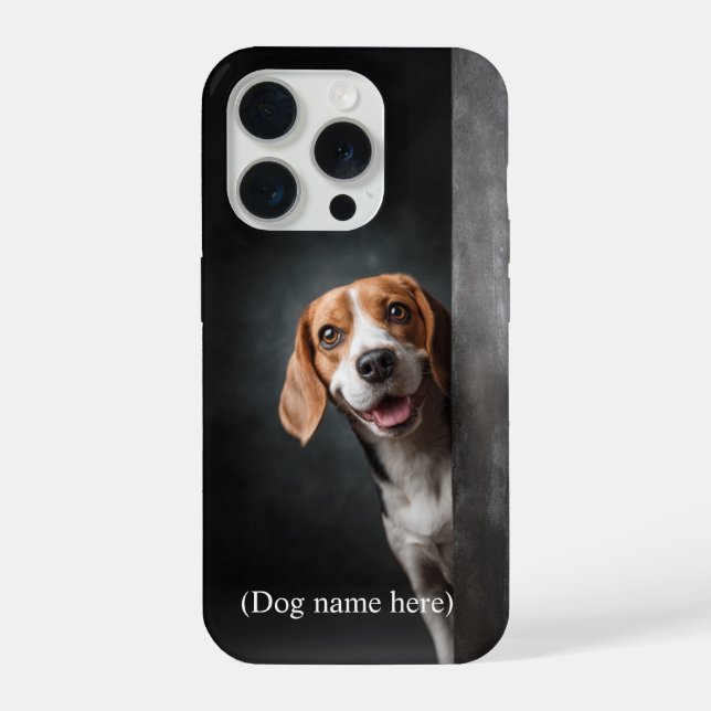 Personalized Beagle Dog Portrait iPhone Hülle (Rückseite)