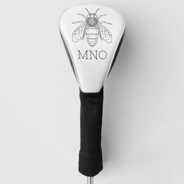 Personalized Bee Monogram  Golf Headcover (Vorderseite)