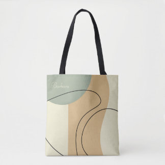 Personalized Beige Abstract Totebag