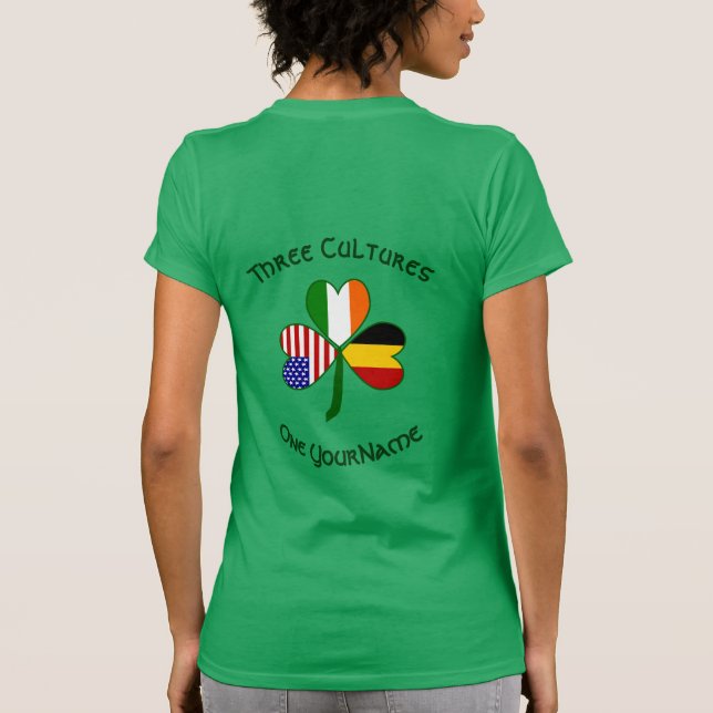 Personalized Belgium Ireland USA Shamrock Women's T-Shirt (Rückseite)