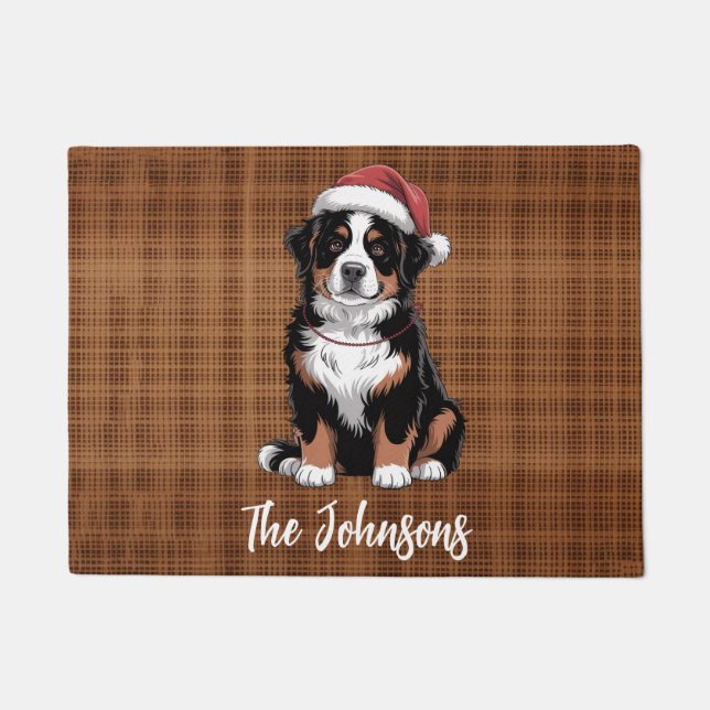Personalized Bernese Mountain Dog Christmas        Fußmatte (Vorderseite)