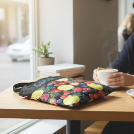 Personalized Berries & Citrus Pattern Tote Bag
