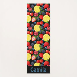 Personalized Berries & Citrus Pattern Yogamatte