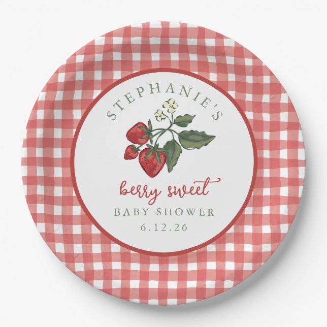 Personalized Berry Sweet Baby Shower Napkin Pappteller (Vorderseite)