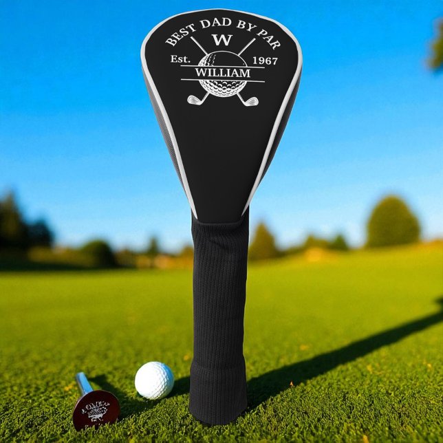 Personalized Best Dad By Par And Monogram Black Golf Headcover (Von Creator hochgeladen)