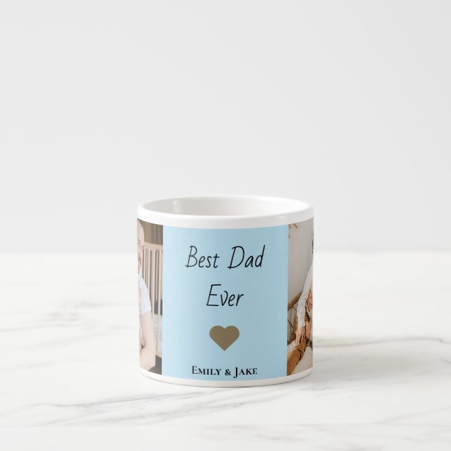 Personalized Best Dad Ever Espresso Mug Kids Names Espressotasse (Vorderseite)