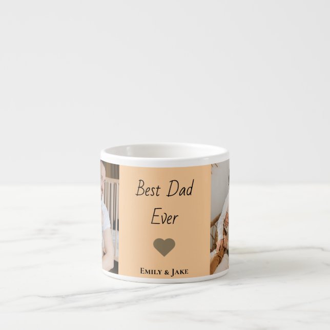 Personalized Best Dad Ever Espresso Mug Kids Names Espressotasse (Vorderseite)