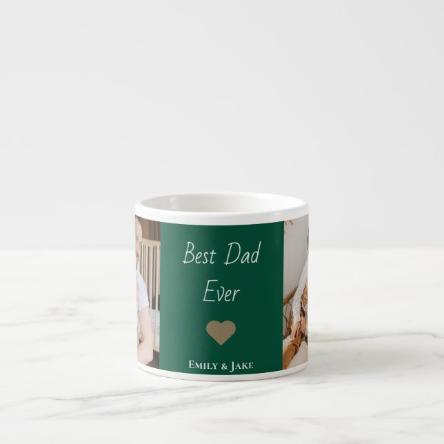 Personalized Best Dad Ever Espresso Mug Kids Names Espressotasse (Vorderseite)
