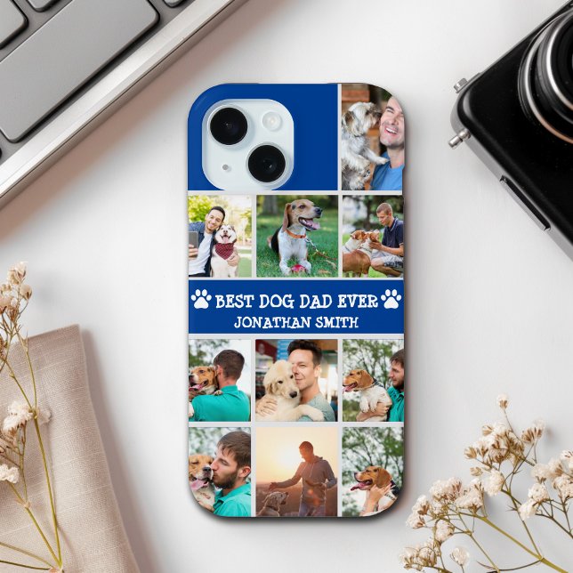 Personalized Best Dog Dad – Collage 10 Photos Case-Mate iPhone Hülle (Von Creator hochgeladen)