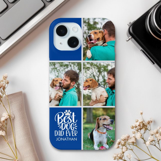 Personalized Best Dog Dad – Collage 4-Photos Case-Mate iPhone Hülle (Von Creator hochgeladen)