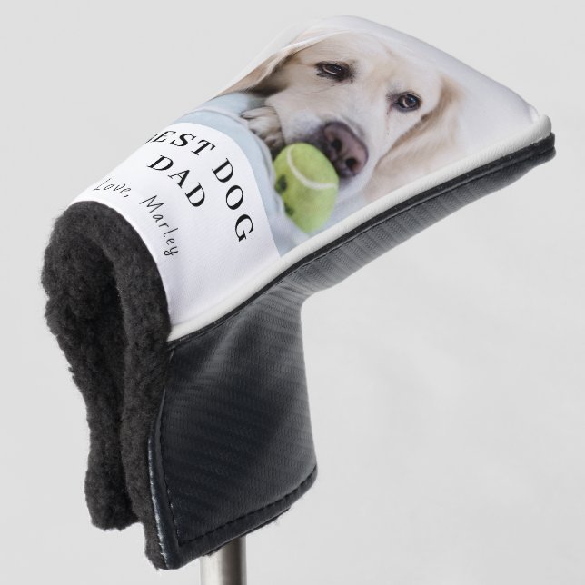 Personalized Best Dog Dad Custom Photo Golf Headcover (3/4 Vorderseite)