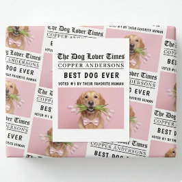 Personalized “Best Dog Ever” Dog Newspaper Postkarte