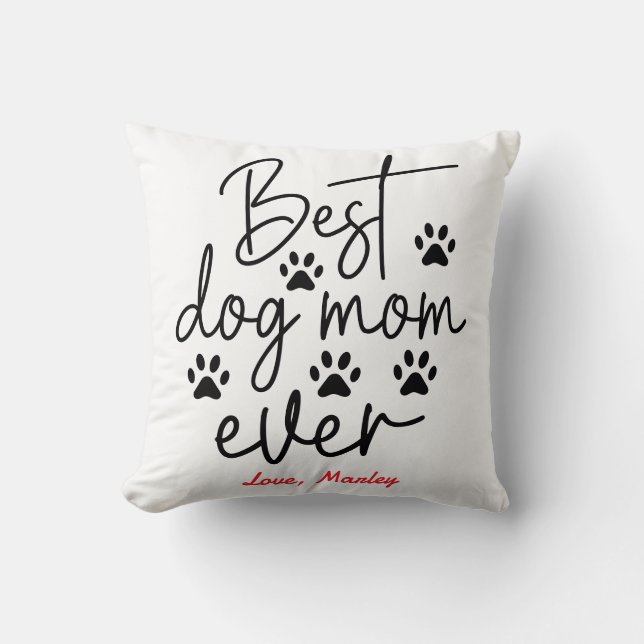 Personalized Best Dog Mom 2 Photo | Mother’s Day Kissen (Vorderseite)
