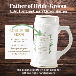 Personalized Best Man Father of Groom Groomsman Bierglas