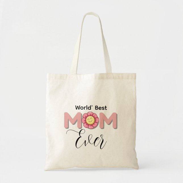 Personalized Best Mom Ever Tote Bag  Gift  Tragetasche (Vorne)