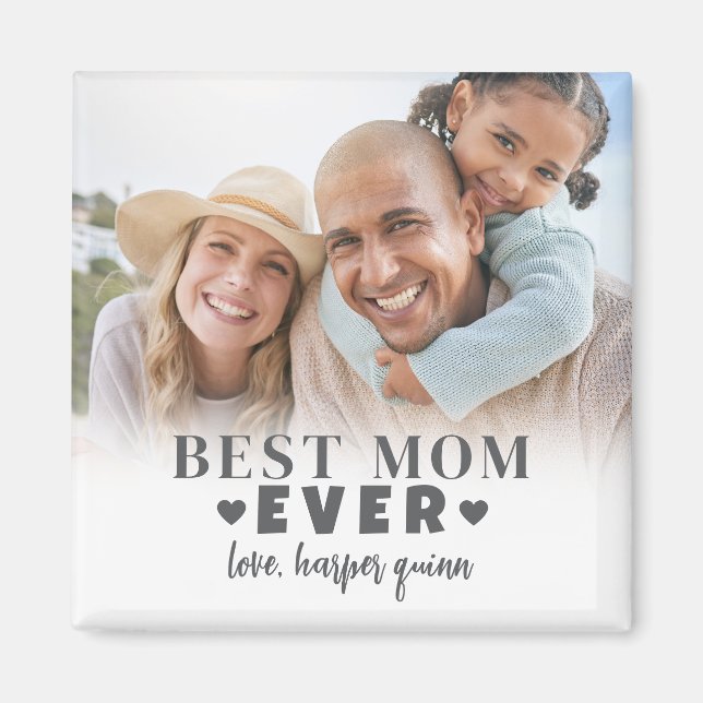 Personalized Best Mom Photo Magnet (Vorne)