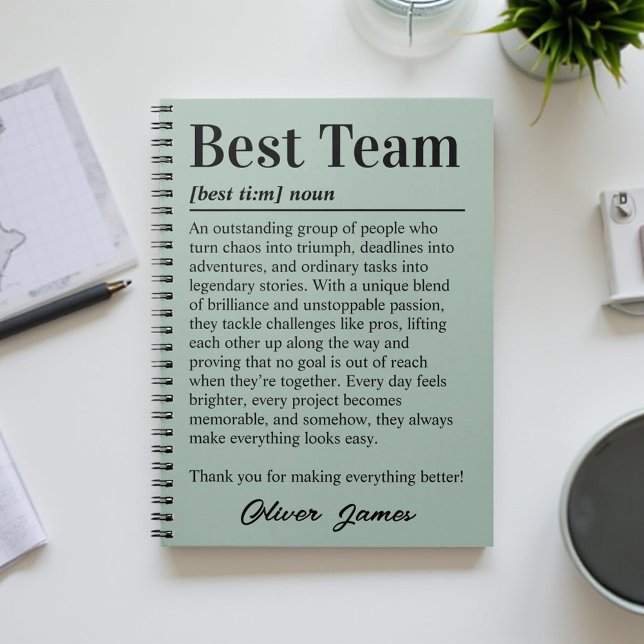 Personalized Best Team Definition Appreciation Notizblock (Von Creator hochgeladen)