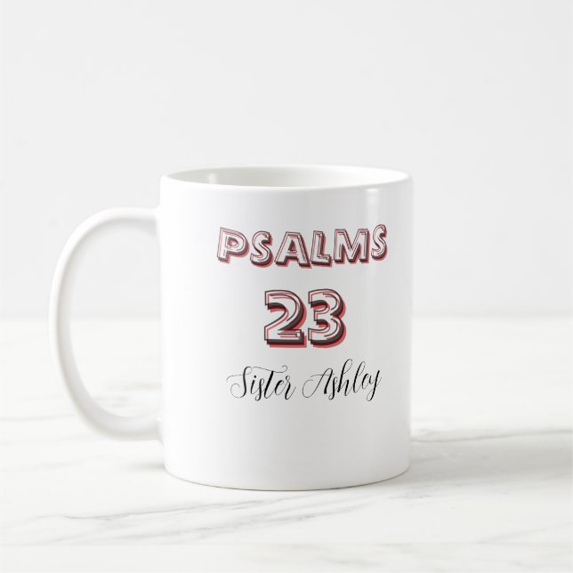 Personalized bible Scripture Psalms 23 Christian  Kaffeetasse (Links)