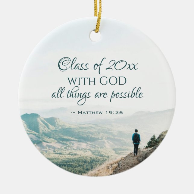 Personalized Bible Verse Christian Graduation Keramik Ornament (Vorne)