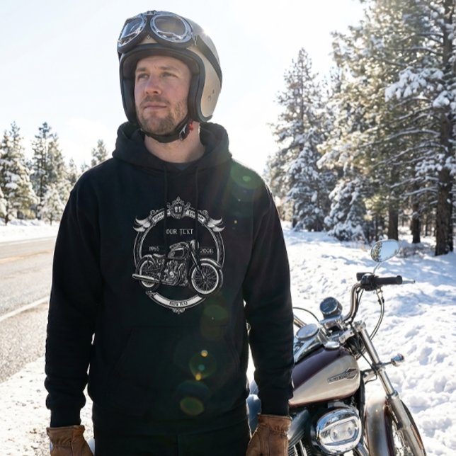 Personalized Biker Christmas Winter Hoodie (Von Creator hochgeladen)