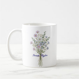 Personalized Birth Flower Aster Custom Kaffeetasse