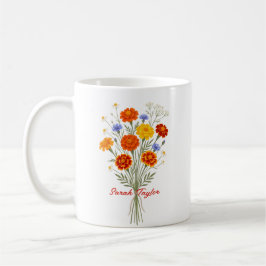 Personalized Birth Flower Marigold Custom Kaffeetasse