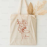 Personalized Birth Month Flower July Rust Tragetasche<br><div class="desc">A beautiful modern botanical waterlily in a terra cotta rust color bouquet represents July's birth month. The ideal gift to show your favorite person how much you care. Perfect for all occasions including, birthdays, best friends, Mother's Day, bridesmaid gift, maid of honor, new mom, and so much more! Easily Personalized...</div>