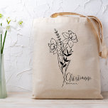 Personalized Birth Month Flower March  Tragetasche<br><div class="desc">A beautiful modern botanical bouquet of Daffodill flowers represents March's birth month.  The ideal gift showing your favorite person how much you care. Perfect for all occasions including,  birthdays,  best friends,  Mother's Day,  bridesmaid gift,  maid of honor,  new mom,  and so much more!  Easily Personalized with your name choice.</div>