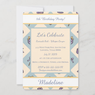 Personalized Birthday Academy Wizard School Blue Einladung