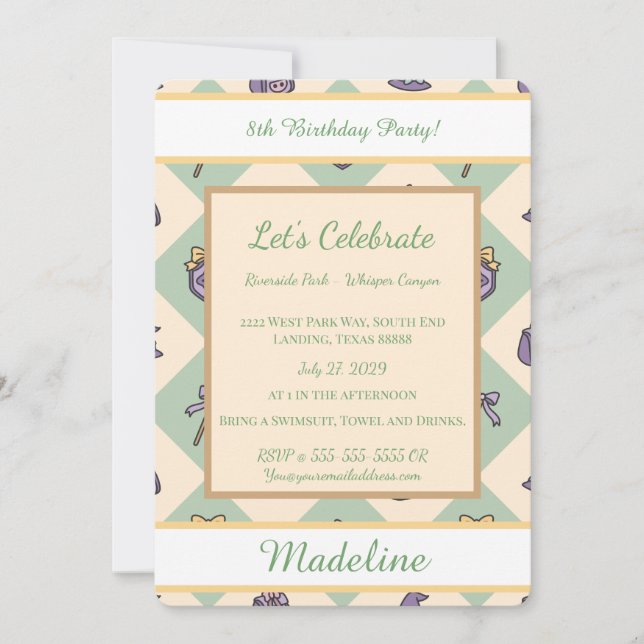 Personalized Birthday Academy Wizard School Green Einladung (Vorderseite)