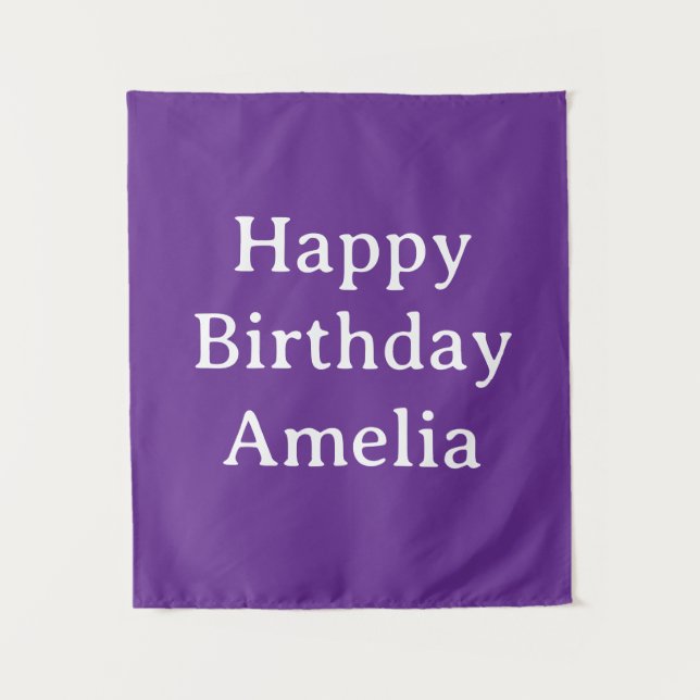 Personalized Birthday Banner Custom Name Flag Wall Wandteppich (Vorderseite)