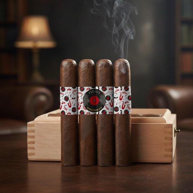 Personalized Birthday Cigar Wraps with Music Vinyl (Von Creator hochgeladen)