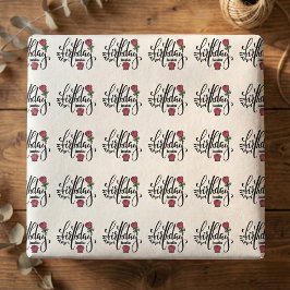 Personalized Birthday Pink Rose  Geschenkpapier