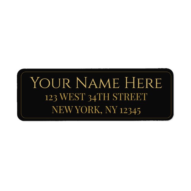 Personalized Black and Gold Name and Address on (Vorne)