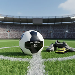 Personalized Black and White Football with Custom Fußball